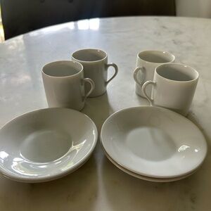 Elegant White Espresso Cup and Saucer Set